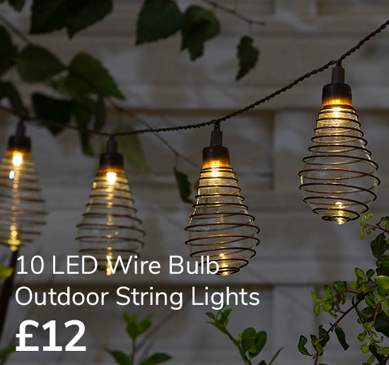 10 LED Wire Bulb Outdoor String Lights